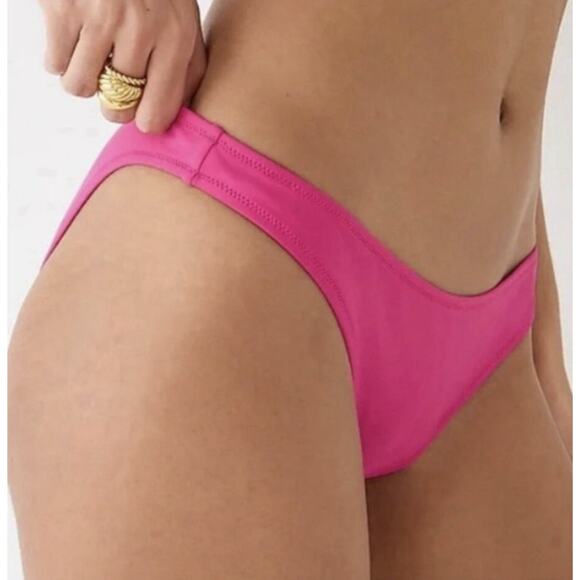 J. Crew Heritage 1989 High Leg Bikini Bottom Small‎ Radiant Fuchsia Pink - Picture 5 of 8